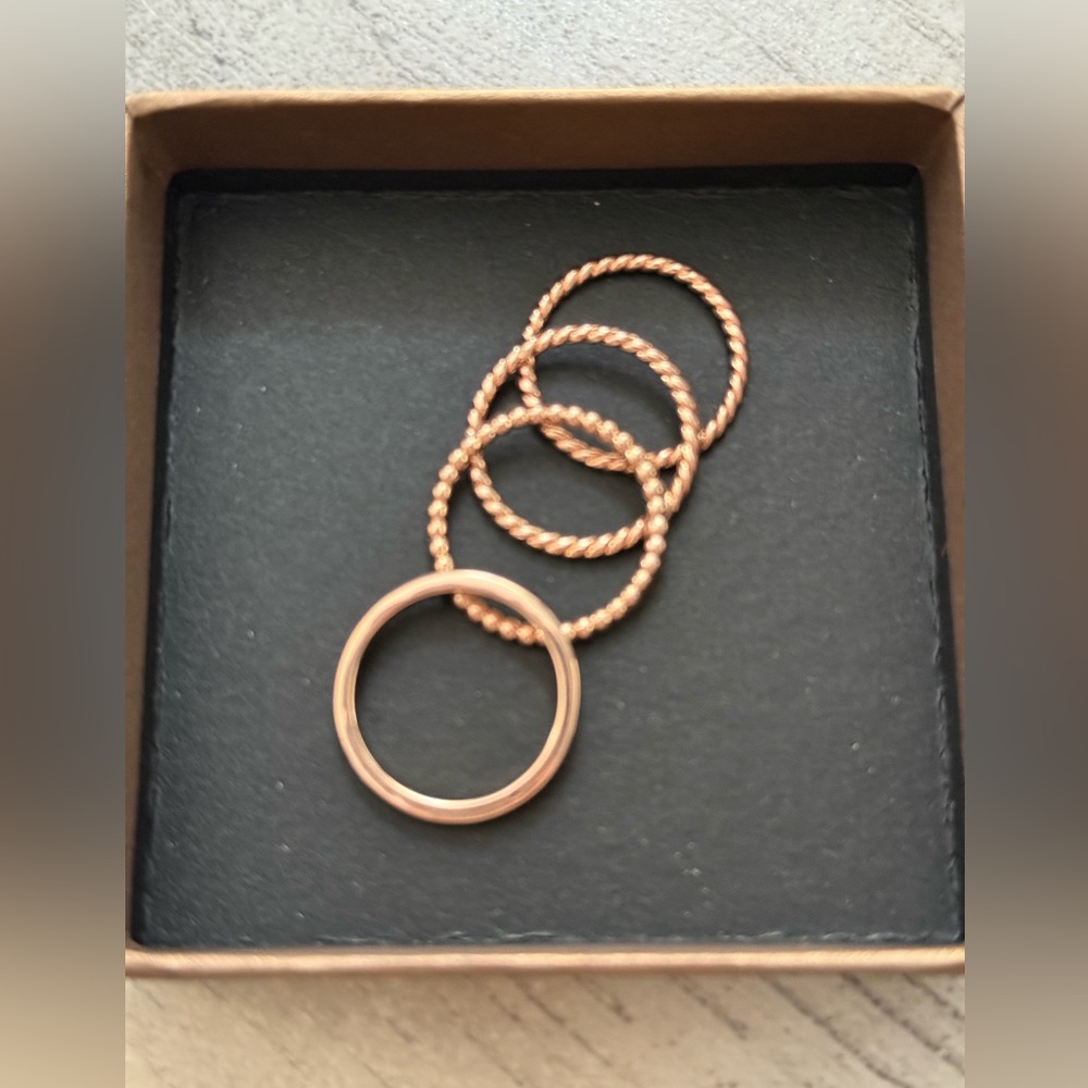 Rose Gold stackable ring set